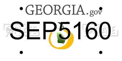 SEP5160 Georgia License Plate