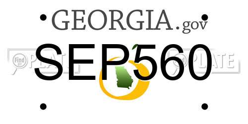 SEP560 Georgia License Plate