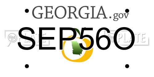 SEP56O Georgia License Plate