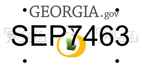 SEP7463 Georgia License Plate