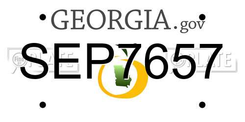 SEP7657 Georgia License Plate