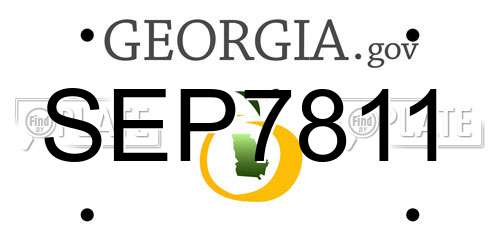 SEP7811 Georgia License Plate