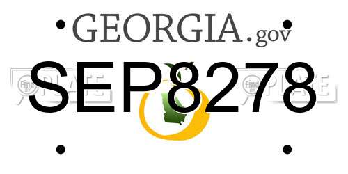 SEP8278 Georgia License Plate
