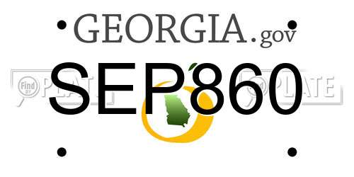 SEP860 Georgia License Plate