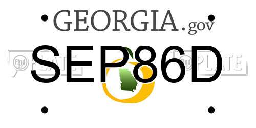 SEP86D Georgia License Plate