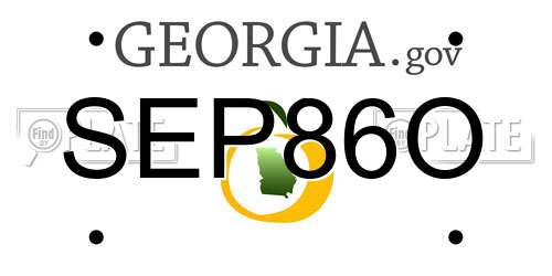 SEP86O Georgia License Plate