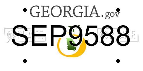 SEP9588 Georgia License Plate