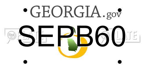 SEPB60 Georgia License Plate