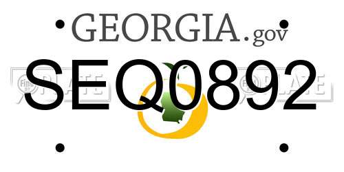 SEQ0892 Georgia License Plate