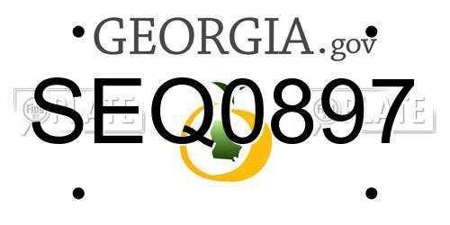 SEQ0897 Georgia License Plate