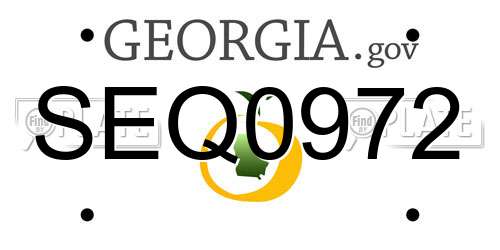 SEQ0972 Georgia License Plate
