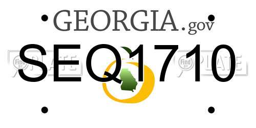 SEQ1710 Georgia License Plate