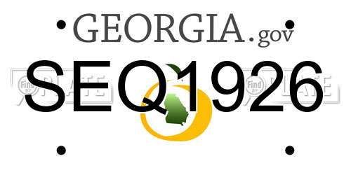 SEQ1926 Georgia License Plate