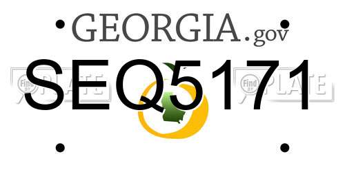 SEQ5171 Georgia License Plate
