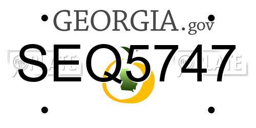 SEQ5747 Georgia License Plate