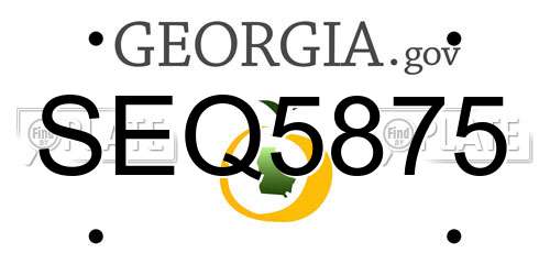 SEQ5875 Georgia License Plate