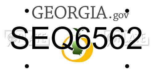 SEQ6562 Georgia License Plate