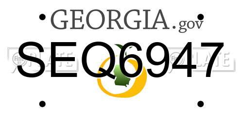SEQ6947 Georgia License Plate
