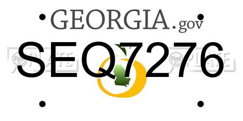 SEQ7276 Georgia License Plate