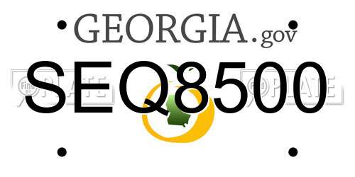 SEQ8500 Georgia License Plate