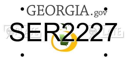 SER2227 Georgia License Plate