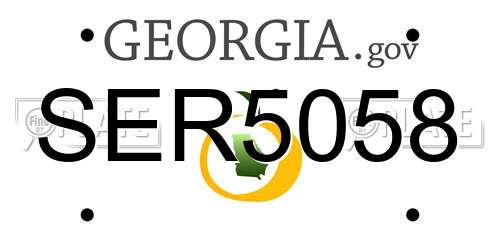 SER5058 Georgia License Plate