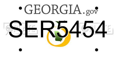 SER5454 Georgia License Plate