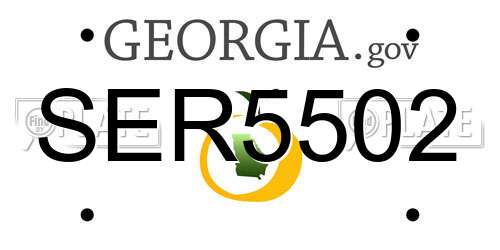 SER5502 Georgia License Plate