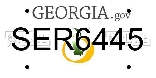 SER6445 Georgia License Plate