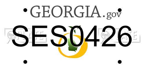 SES0426 Georgia License Plate