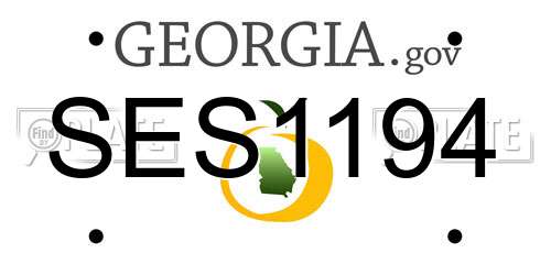 SES1194 Georgia License Plate