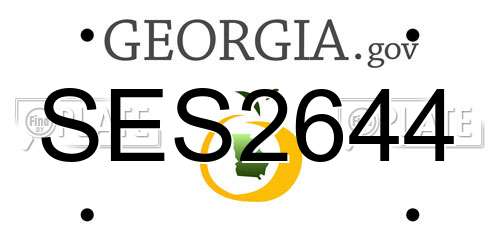 SES2644 Georgia License Plate