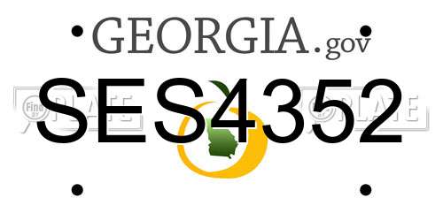 SES4352 Georgia License Plate