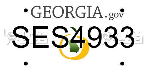 SES4933 Georgia License Plate