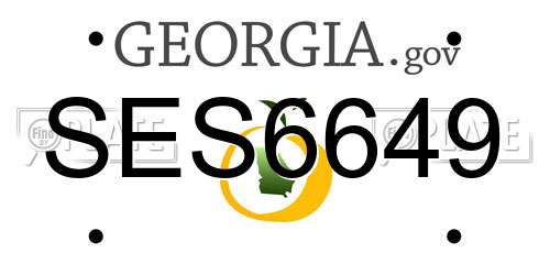 SES6649 Georgia License Plate