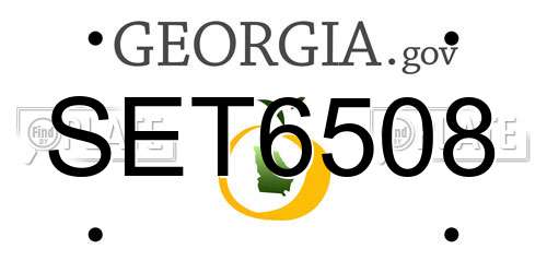 SET6508 Georgia License Plate