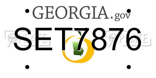 SET7876 Georgia License Plate