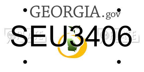 SEU3406 Georgia License Plate