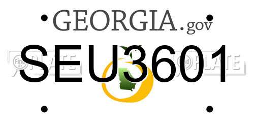 SEU3601 Georgia License Plate