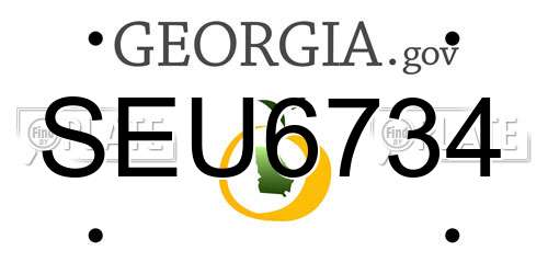 SEU6734 Georgia License Plate