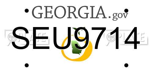 SEU9714 Georgia License Plate
