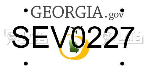SEV0227 Georgia License Plate