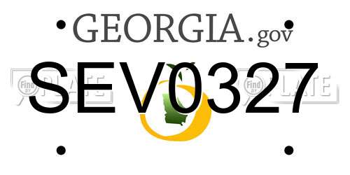 SEV0327 Georgia License Plate