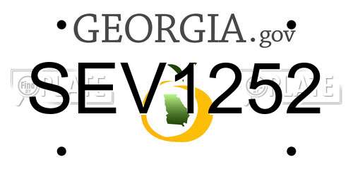 SEV1252 Georgia License Plate