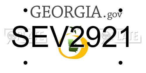 SEV2921 Georgia License Plate