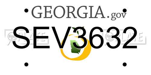 SEV3632 Georgia License Plate