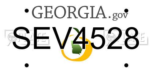 SEV4528 Georgia License Plate
