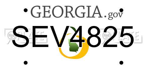 SEV4825 Georgia License Plate