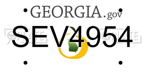 SEV4954 Georgia License Plate