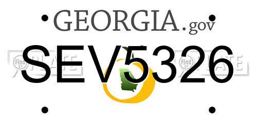 SEV5326 Georgia License Plate